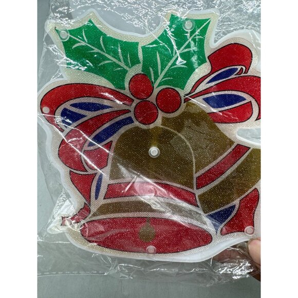 Christmas LED Light-Up Bell Pendant Decoration For Window With Holly Design READ - Picture 7 of 7
